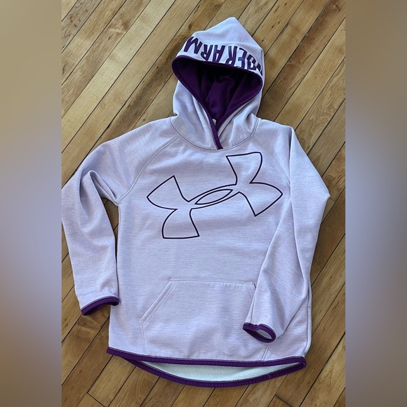 Under Armour 2 tone Purple ColdGear Hoodie- size youth Medium - Picture 1 of 2